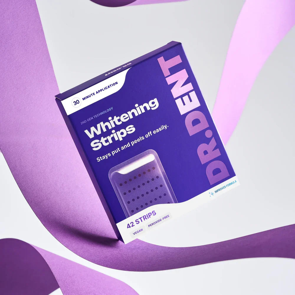 Dr. Dent Purple Teeth Whitening Strips - Fast Results, Zero Sensitivity